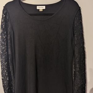 Calvin Klein | Black Crewneck Sweater Dress